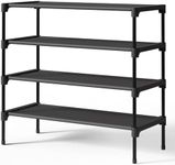 Kitsure Shoe Rack - Premium Non-Woven Shoe Rack Shelf, Shoe Organizer for Closet, Entryway, Garage & Corridor, Sturdy & Durable Long Stackable Shoe Shelves, XX-Large, Black