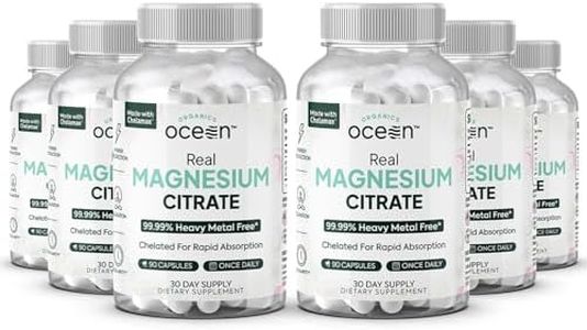 Organics Ocean Magnesium Citrate 250mg Elemental, Dead Sea Sourced, 6-Pack