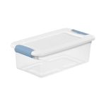 STERILITE 6-Quart Clear and Blue Stackable Latching Storage Box Container (12-Pack)