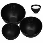 FOMIYES 3pcs Silicone Facial Bowl Set, Facial Mask Mixing Bowls, DIY Facial Mask Mixing Holder Facial Mud Bowl for Home Salon (Black)