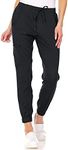 MediChic Womens Scrub Joggers 4-Way Stretch Anti-Wrinkle Moisture-Wicking Elastic Waistband Four Pocket Jogger Pants, Black, M