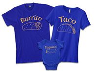 Burrito Taco Taquito | Dad Mom Baby Matching Family Shirts Set, Taquito | Infant Bodysuit | Royal, 6 Months