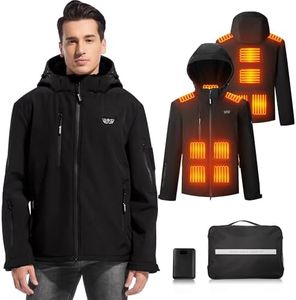 LIFMAGE Heated Jackets for Men 14400mAh Battery Pack Included Windproof Water Resistant Mens Heated Jacket with Foldable Hood XL