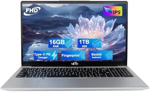 15.6" IPS FHD Student Laptop, 16GB RAM 1TB SSD, Intel Pentium Quad-Core N100 (Beat to i3-1115G4, Up to 3.4GHz), Backlit Keyboard, Fingerprint, 65W Type C, WiFi 6, BT5.2, USB3.0, Win 11