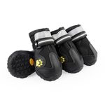 4Pcs Dog Shoes for Medium Large Dog, Dog Boots Paw Protectors with Reflective Straps Adjustable, Dog Boots for Injured Paws Waterproof, Anti-Slip Sole Breathable Walking Dog Shoes for Winter Summer 5#