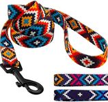 CollarDirect Aztec Dog Leash Nylon Tribal Pattern Cat Pet Leashes for Small Medium Large Dogs Puppy Lead 5 FT Long for Walking (Pattern 3, L, New)