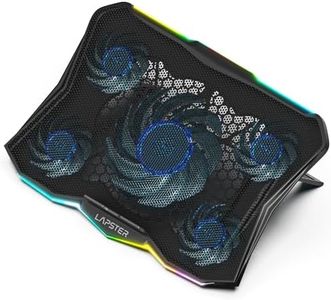 Lapster Chillpro Edge Laptop Gaming Cooling Pad with 5 Cooling Fans, 10 RGB Light Modes, USB Powered, Multi-Level Height Adjustable, Metal Mesh Grill, for up to 17 inch Laptops (Black)