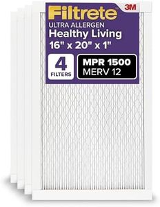 Filtrete Healthy Living Ultra Allergen Reduction AC Furnace Air Filter, MPR 1500, 16 x 20 x 1-Inches, 4-Pack