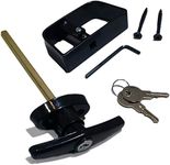 Shed Door T-Handle Lock Kit - Longer 5-1/2" Stem - Includes 2 Keys, 2 Screws, Allen Wrench, 5-1/2" Stem, Shed Lock, Barn Door Lock, Playhouse Lock & Chicken Coop Lock (Black)