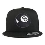 Armycrew 5 Panel Magic 8 Ball Patch Flatbill Mesh Cap, Black, One Size