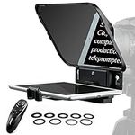 Desview T3 Teleprompter for Tablet Smartphone iPad up to 11 inch, 70/30 Beam Splitter Glass, Teleprompters with Remote Control for DSLR Camera Wide Angle Lens Video Recording