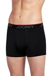 Jockey Men's Underwear Chafe Proof Pouch Microfiber 3" Trunk, Black, S