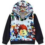 DYWPYCLQ Kids Boys Hoodies Fashion Sweatshirts Clothing YouTube Pullover Game Cartoon Jacket top Zipper Coat 5-13years (as1, Age, 7_Years, 8_Years, Black)