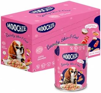 MOOCHIE Skin & Coat Wet Dog Food - Salmon, Chicken & Beef Liver- Grain Free - No Artificial Flavors or Preservatives - 4 × 14.10 oz cans