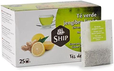 Ship - Té Verde de Jengibre y Limón - Caja de 25 Unidades - Aporta Vitaminas y Minerales - Sabor Dulce