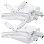 2-Pack 15W USB Fast Adapter Charger Plug for Samsung USB Phone Charger with Type C Cable for Samsung Galaxy S23/S22/S20/Note10/Note10+/Note9/Note8/S10/S9/S9 Plus/S8/S8 Plus/A71/A53/A52/A13