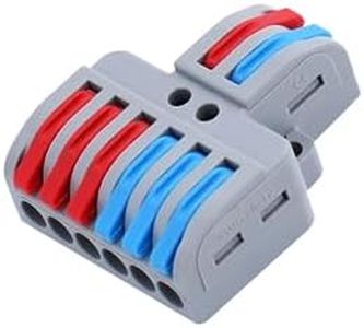NineLeaf 20PCS Wire Connectors, 2 in 6 Out Lever Wire Connectors, Lever-Nuts Inline Splicing Connector, Push-in Quick Conductor Terminal, AWG 28-12