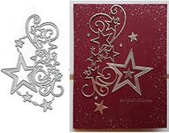 Star Cluster Edge Metal Die Cuts, Merry Christmas Snowflake Stars Border Flower Strip Cutting Dies Cut Stencils for DIY Scrapbooking Album Decorative Embossing Paper Dies Card Making