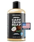 Cast Iron Soap (12 ounces) by CLARK'S - 100% Plant Based Castile & Coconut Soap - Vegan Friendly - No Detergents, Parabens, or Synthetic Foaming agents - Specially Formulated for Cast Iron Cookware