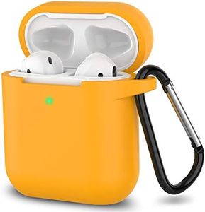 SATLITOG Silicone Case Compatible with Apple AirPods 1&2 Wireless and Wired Charging Case(Front LED Visible),Orange
