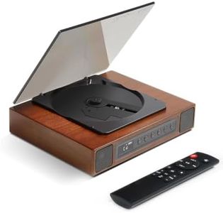 THINKYA K10 Bluetooth CD Player for Home, Retro Desktop CD Player with AUX/SPDIF Output for External Speakers, CD/CD-R/MP3 Playback, Remote Control, Wooden Design