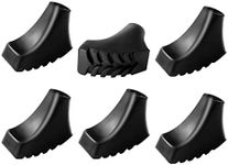 6 Pack Hiking Walking Sticks Rubber Tips, Replacement Tips Protectors for Trekking Poles, Fits Most Standard Hiking, Trekking, Walking Poles (Shoe Shape Tips)