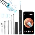 NURSETEK Ear Wax Removal Tool Camera, Ear Wax Removal Cleaning Kit with 1296P HD Camera and 6 LED Lights, Earwax Removal Kit with 8 Pcs Ear Set for iOS and Android, Black