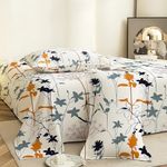 Story@Home Bedsheet for Double Size Bed | 186 TC | White | Printed | 1 Piece Cotton bedsheet for Double Size Bed with 2 Pillow Covers (225 x 250 cm) Perfect for Home Decor & Gifting | Cotton bedsheet