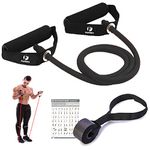 FASHNEX Resistance Tube with Foam Handles for stretching, mobility, weight training. The Toning Tube Resistance band is for Home Workout for Men/Women. (As per Image)