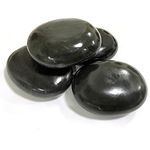 4 Large Hot Stones, Hot Basalt Stone Big Rock Massage Stones Set (2.75*3.15in), Hot Stones for Massage Therapy for Professional or Home Spa, Relaxing, Healing, Pain Relief, Use in Palm, Soles or Back