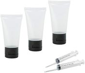 Travel Well 30ml Clear Plastic Empty Bottles with Flip Cap BPA-free Set of 50 With Injector Syringes