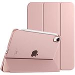 TiMOVO Case for iPad Mini 7 A17 Pro 8.3-inch 2024, iPad Mini 6th Generation Case, Slim Translucent Hard Back Folio Cover Support Touch ID & Apple Pencil Charging, Auto Wake/Sleep, Rose Gold