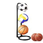 Vertical Ball Storage Rack,Football Stand,3/4/5 Tier Football Holder, Basketball Ball Storage Rack, Vertical Display Stand,Vertical Sports Equipment Organizer For Garage