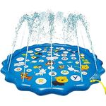 Splash Pad, Sprinkler & Splash Play Mat for Toddlers, Inflatable Outdoor Party Sprinkler Pad Wading Pool for Kids Age 3+, Water Toys for Summer Outdoor Garden Beach-170cm/66" (Alphabet)