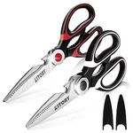 Kitory Premium Kitchen Shears 2-Pack Kitchen Scissors Ultra Sharp Scissors Heavy Duty Scissors with Sheath Multi-Function Food Scissors for Poultry,Fish,Vegetables,Herbs,BBQ,Chicken,2023 Gifts