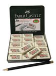 Faber-Castell Excellent Dust Free Extra Soft Clean White Pencil Eraser Bulk Pack Suitable For Drawing Art Office & School Use [Box of 30] (4 x 1.9 x 1.2cm)