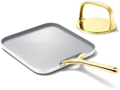 Caraway 11" Non-Stick Square Griddle Pan and 6" Grill Press Duo