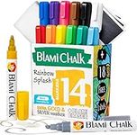 Blami Arts Chalk Markers for Kids & Artists Extra GOLD SILVER and ERASER Ink Pens 14 Vibrant Liquid chalk paint - reversible Bullet & Chisel Fine Tip Free Your Imagination with Chalkboard Marker Now!