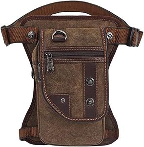 KAUKKO Men's Waist Bag Traveling Hiking Hip Bag Tactical Drop Leg Bag (03-KHAKI)