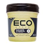 Eco Style Black Castor And Flax Seed Oil Eco Styler Hair Gel, Hydrate and Style, Green 473 ml (Pack of 1)