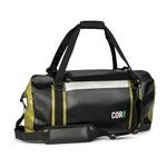 Cor Surf 100% Waterproof Duffle Bag and Weekend Bag for Women and Men, Roll-top Design with Sonically Welded Seams and Compression Straps to Keep Your Gear Dry (Black and Green)