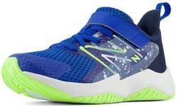 New Balance Rave Run V2 Bungee Lace with Top Strap Shoe, Team Royal/Blue Oasis/Bleached Lime Glo, 6.5 US Unisex Big Kid