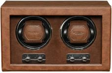ROTHWELL Double Watch Winder for Automatic Watches with Quiet Motor with Multiple Speeds and Rotation Settings (Tan/Brown)