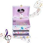 Jewelkeeper Girl's Musical Sticker Jewelry Box with 2 Pullout Drawers