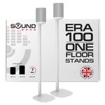 Sound bass ERA 100 Floor Stand, Twin (2pcs), Compatible with Sonos ERA100 & ERA 100 SL, Sonos ONE & Play:1 Speakers, Accessories Included. Designed in The UK, Double, Pair (White)
