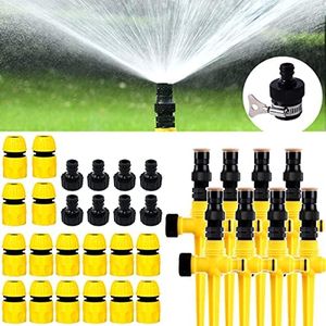 Bonseor 360° Rotation Auto Irrigation System Garden Lawn Sprinkler Patio, Garden Sprinkler Lawn, 90°/180°/360°, Adjustable at Will for Outdoor Grass Yard (8 PCS)