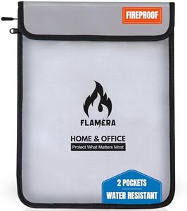 Fireproof and Water-Resistant Bag with Two Pockets and Secure Zipper – 15" x 11" Fireproof Money Bag, Heat Resistant up to 2000°F – Protects Documents, Cash, and Valuables for Home or Office