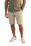 Louis Philippe Men Beige Solid Shorts