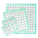 MANUFORE 4pcs Square Quilting Ruler (12.5”/ 9.5”/ 6”/ 4.5”) Sewing Acrylic Ruler Anti-slip Metric Ruler DIY Quilting Tools with Clear Printed Lines for Precise Cutting