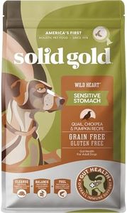 Solid Gold Sensitive Stomach Dog Food for Adult & Senior Dogs - Grain Free Healthy Dog Food w/Real Quail, Pumpkin, Fiber & Probiotics for Gut Health & Digestion - Kibble for Sensitive Stomachs - 24LB